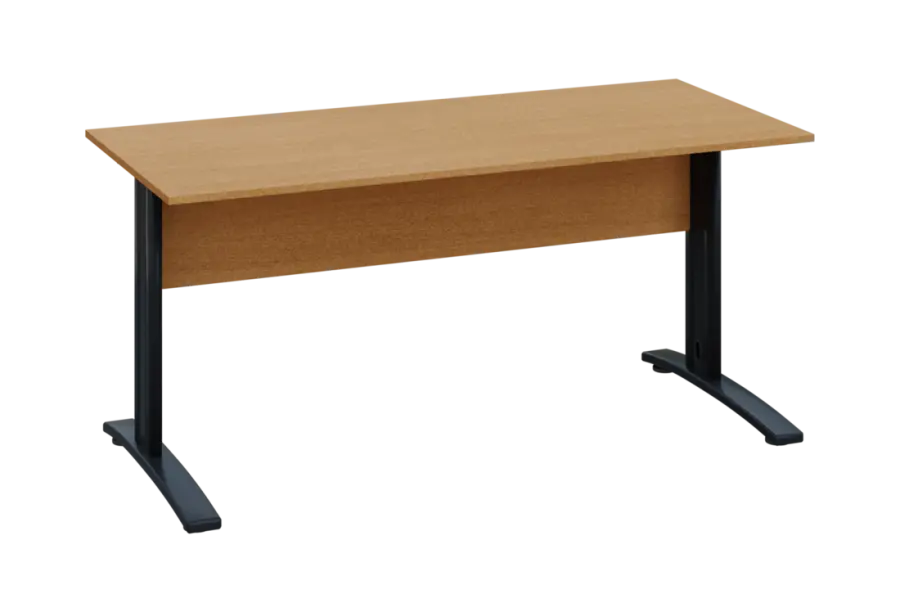 EPK 17 - 16 stůl kancelářský, kovová podnož černá, deska 18 mm, široký 1600 mm, buk Royal